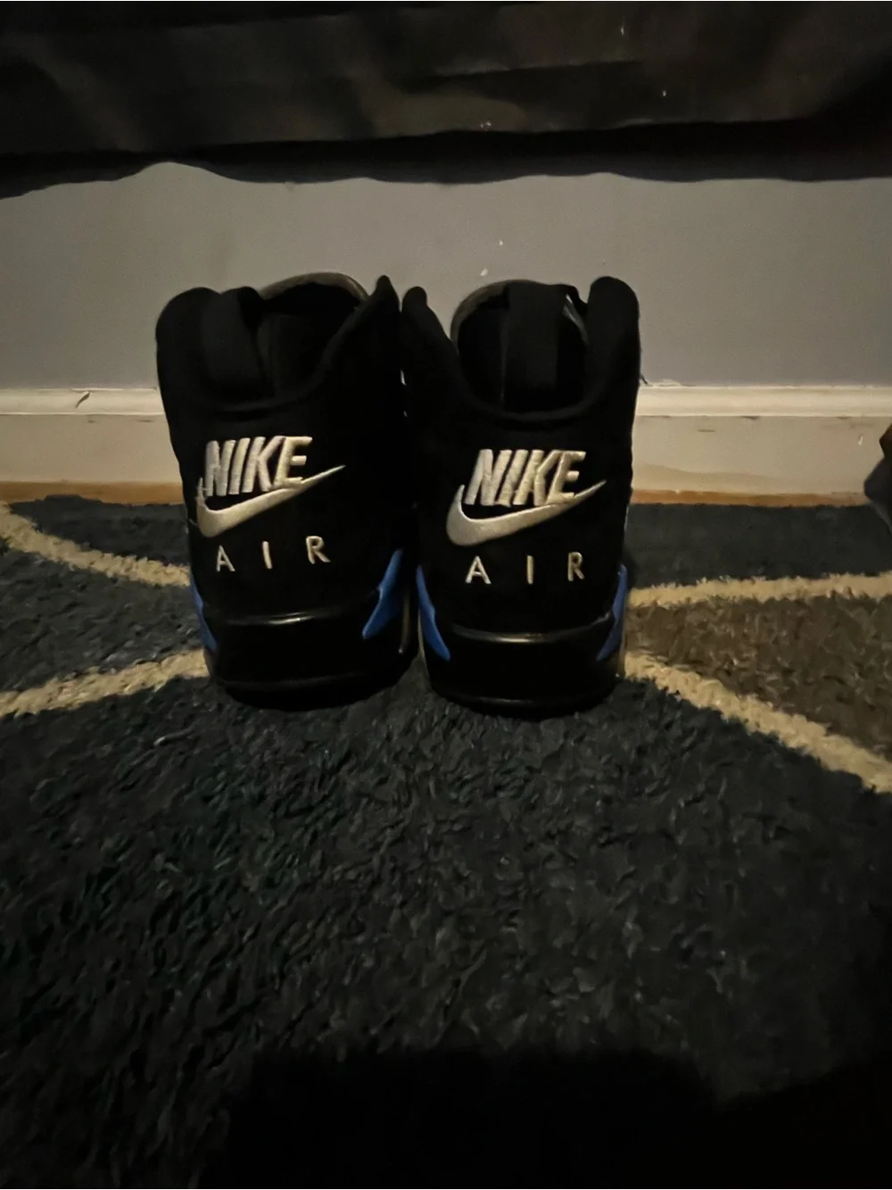Jordan Black and Blue High-Top Basketball Shoes